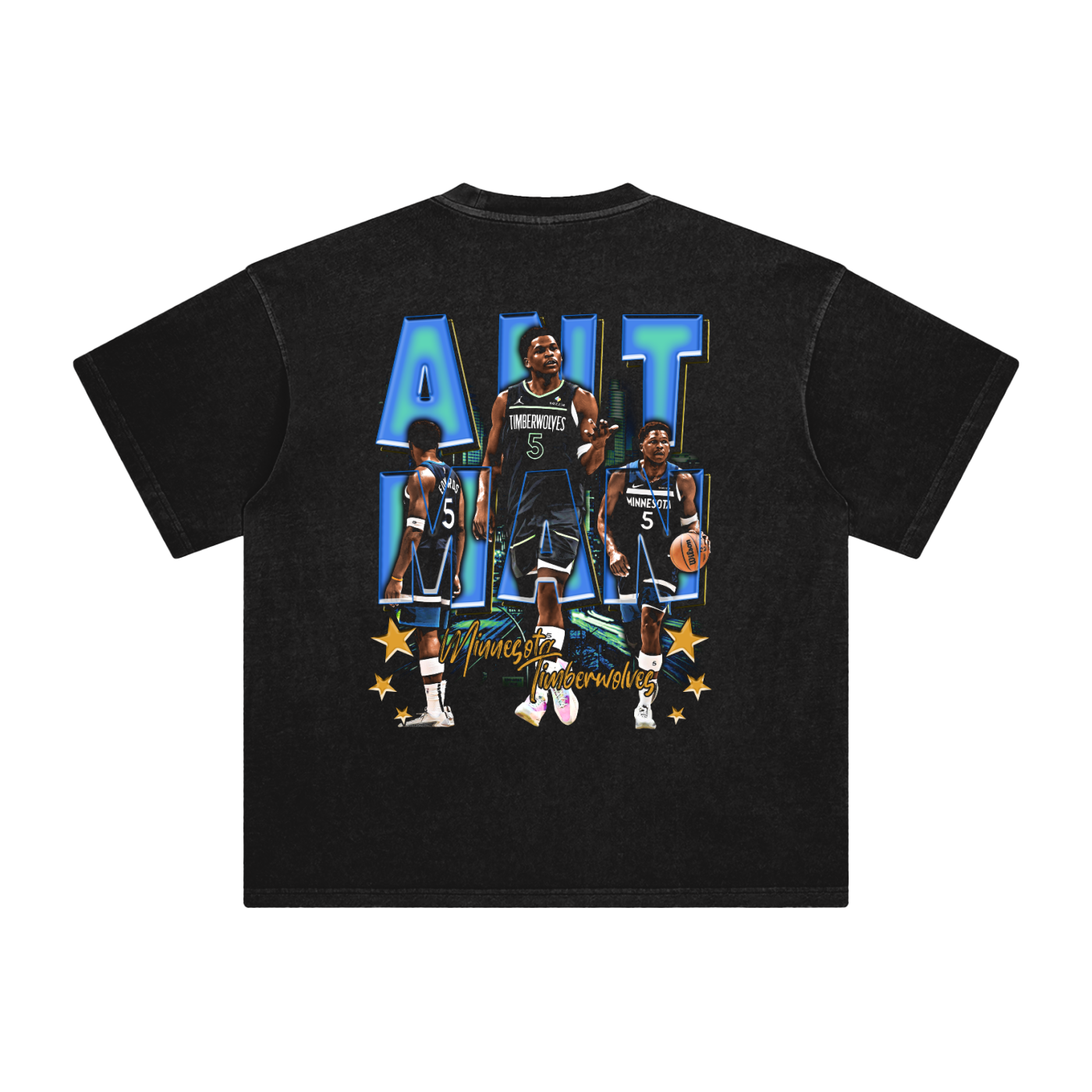 Vintage Styled Anthony Edwards Washed Graphic Tee