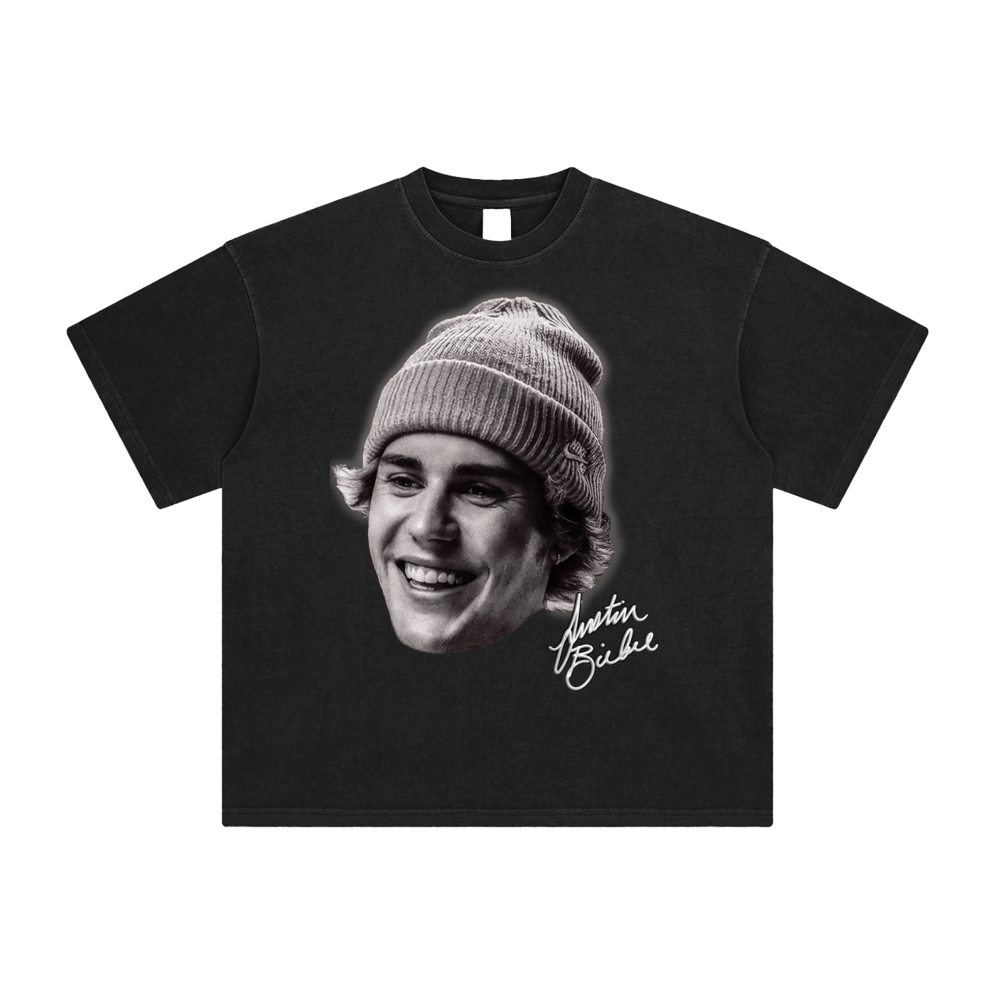 Vintage Oversized Justin Bieber Signature Graphic Tee