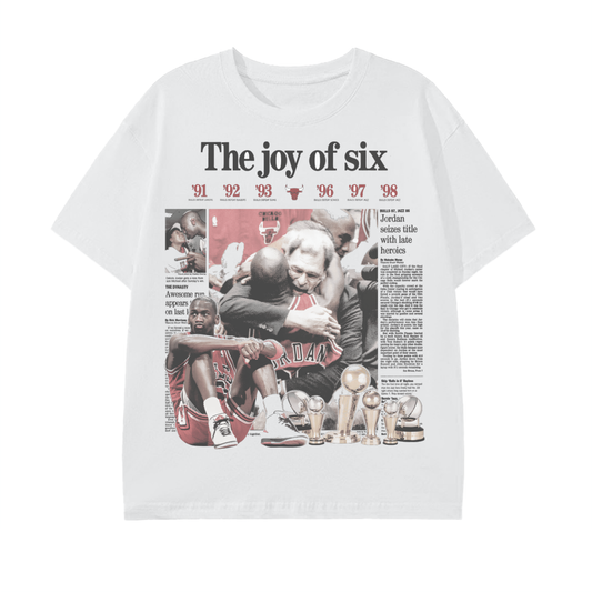 90's Style "The Joy of Six" Chicago Bulls Graphic Tee