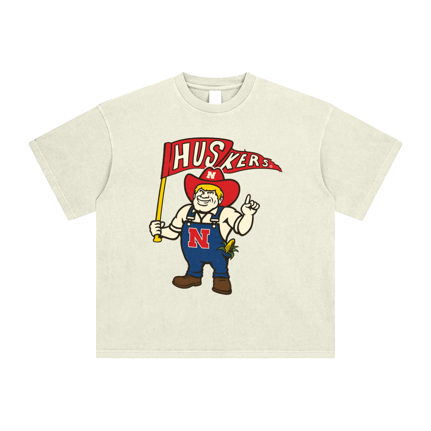 Vintage Oversized "Herby Husker" Graphic Tee