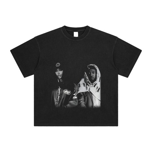 Vintage Washed Kendrick & SZA Graphic Tee